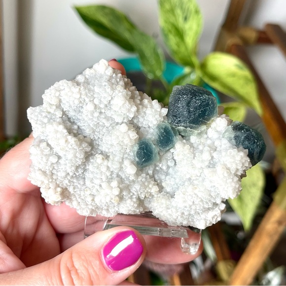 💙Mongolian Blue Fluorite Crystal on Quartz Specimen💙